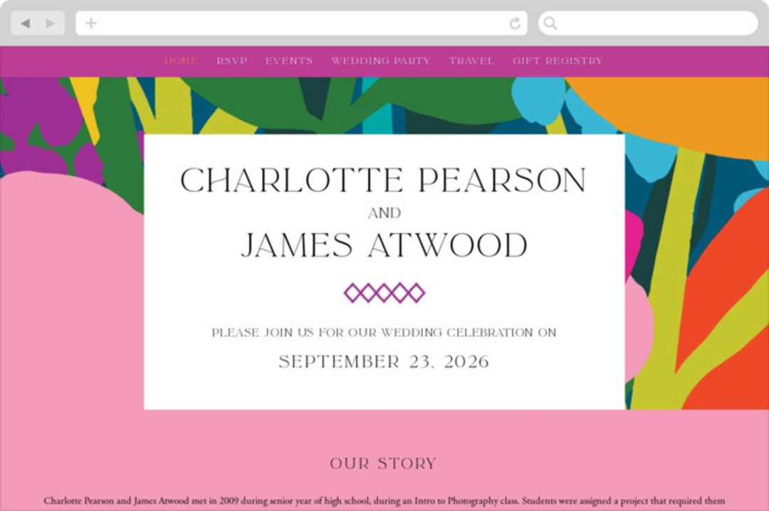 "To the max" - Wedding Website in Garden by Inkblot Design - Desktop Design