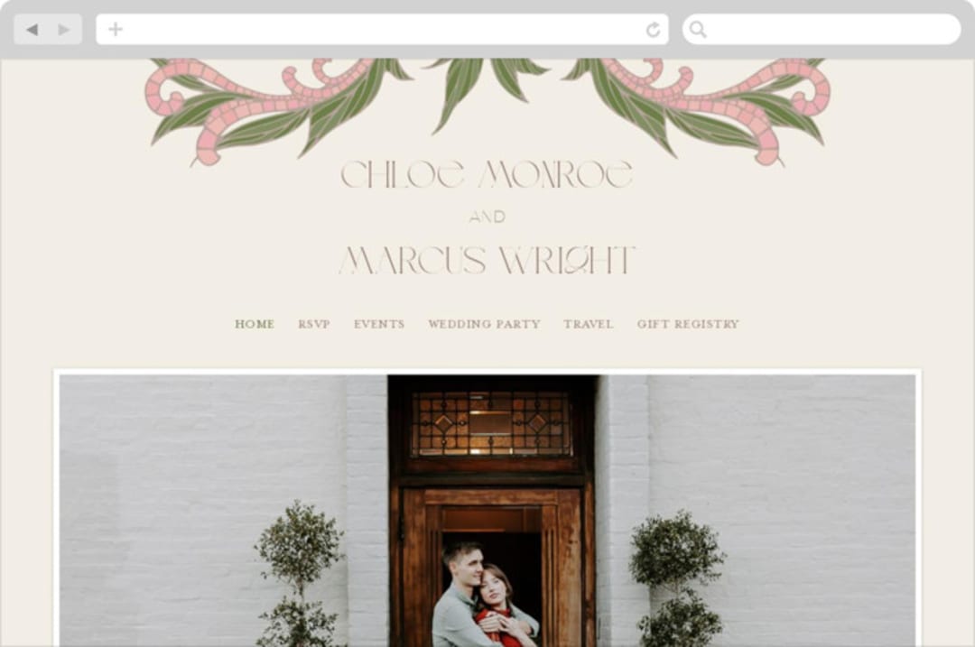 "1081" - Wedding Website in Blush by GeekInk Design - Desktop Design
