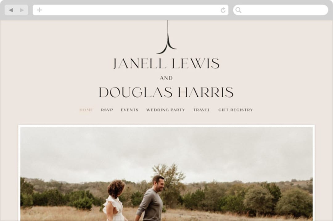 "Convergence" - Wedding Website in Cream by Annie Lowe - Desktop Design