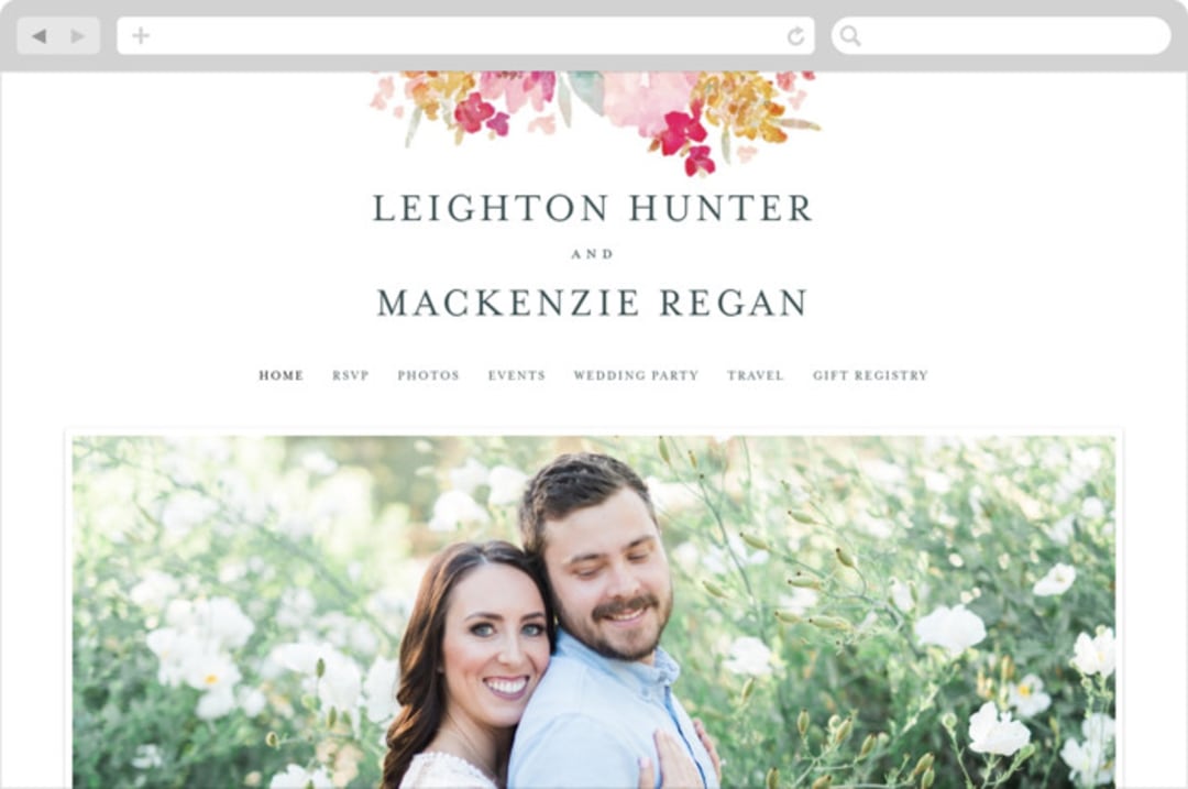 "Spring Garden" - Wedding Website in Petal by Grace Kreinbrink - Desktop Design
