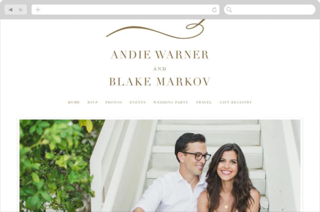 "divine" - Wedding Website in Gilded Gold by Jennifer Postorino - Desktop Design