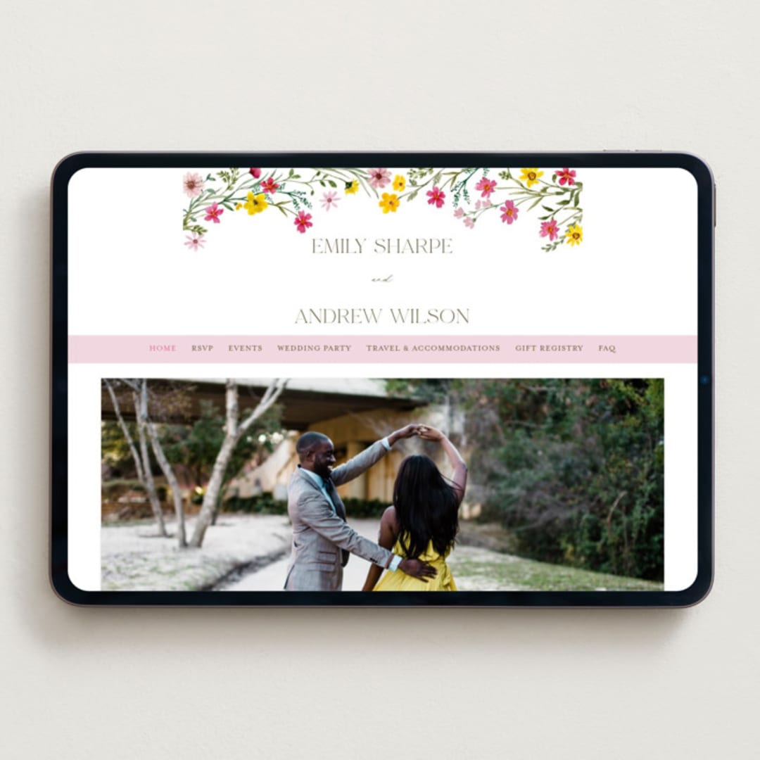 "Wildflower Wreath" - Wedding Website in Peony by Yaling Hou Suzuki - Desktop Design