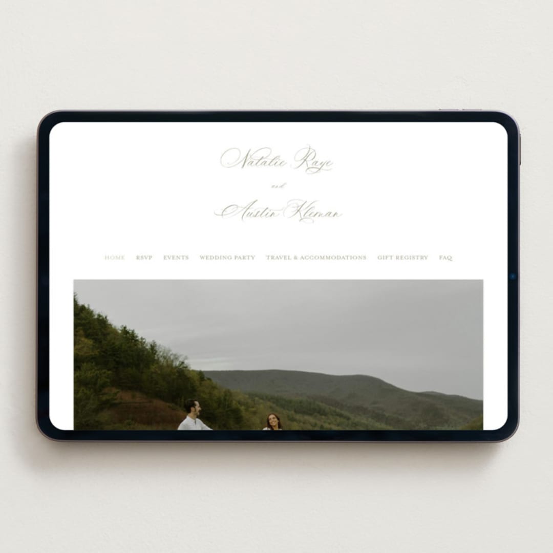 "Calia" - Wedding Website in Paris Rain by Jennifer Postorino - Desktop Design