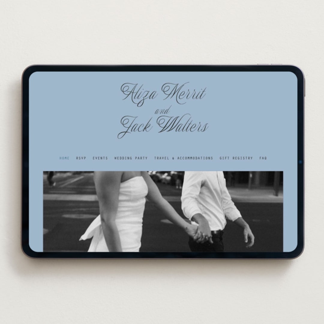 "Cheers" - Wedding Website in Sky by Blustery August - Desktop Design