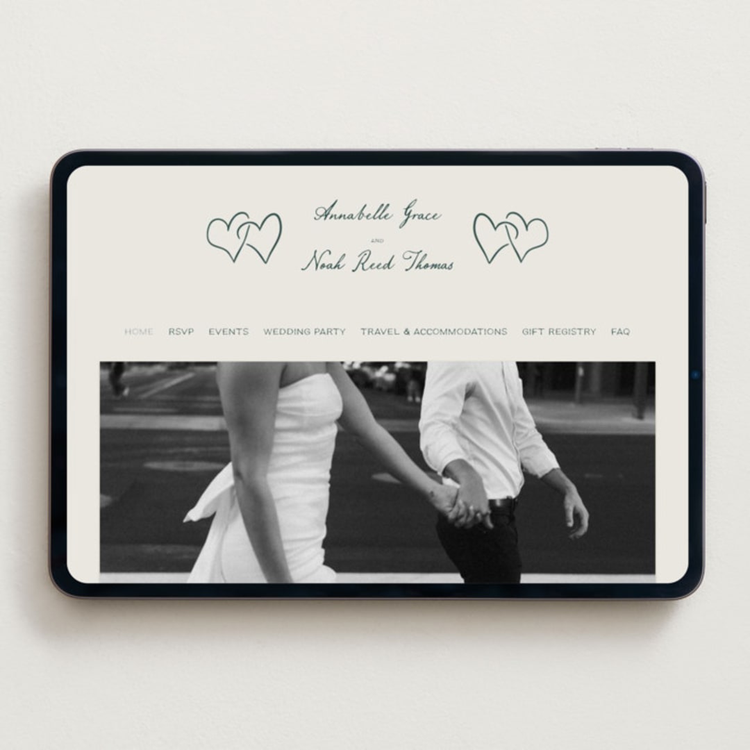 "Pair of Calla Lilies" - Wedding Website in Sage by Leah Bisch - Desktop Design