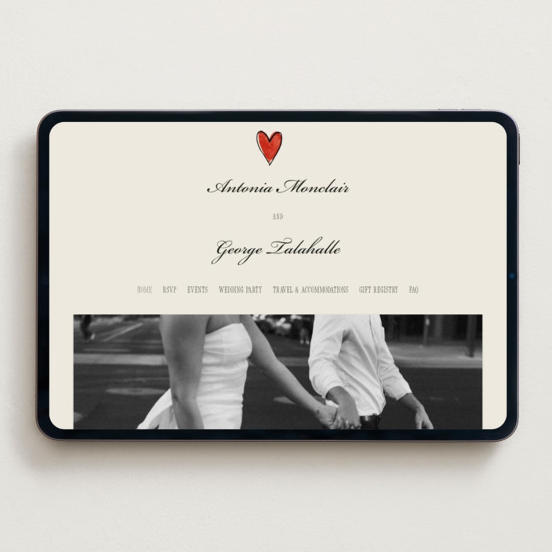 "Two Hearts" - Wedding Website in Lily by Pati Cascino - Desktop Design