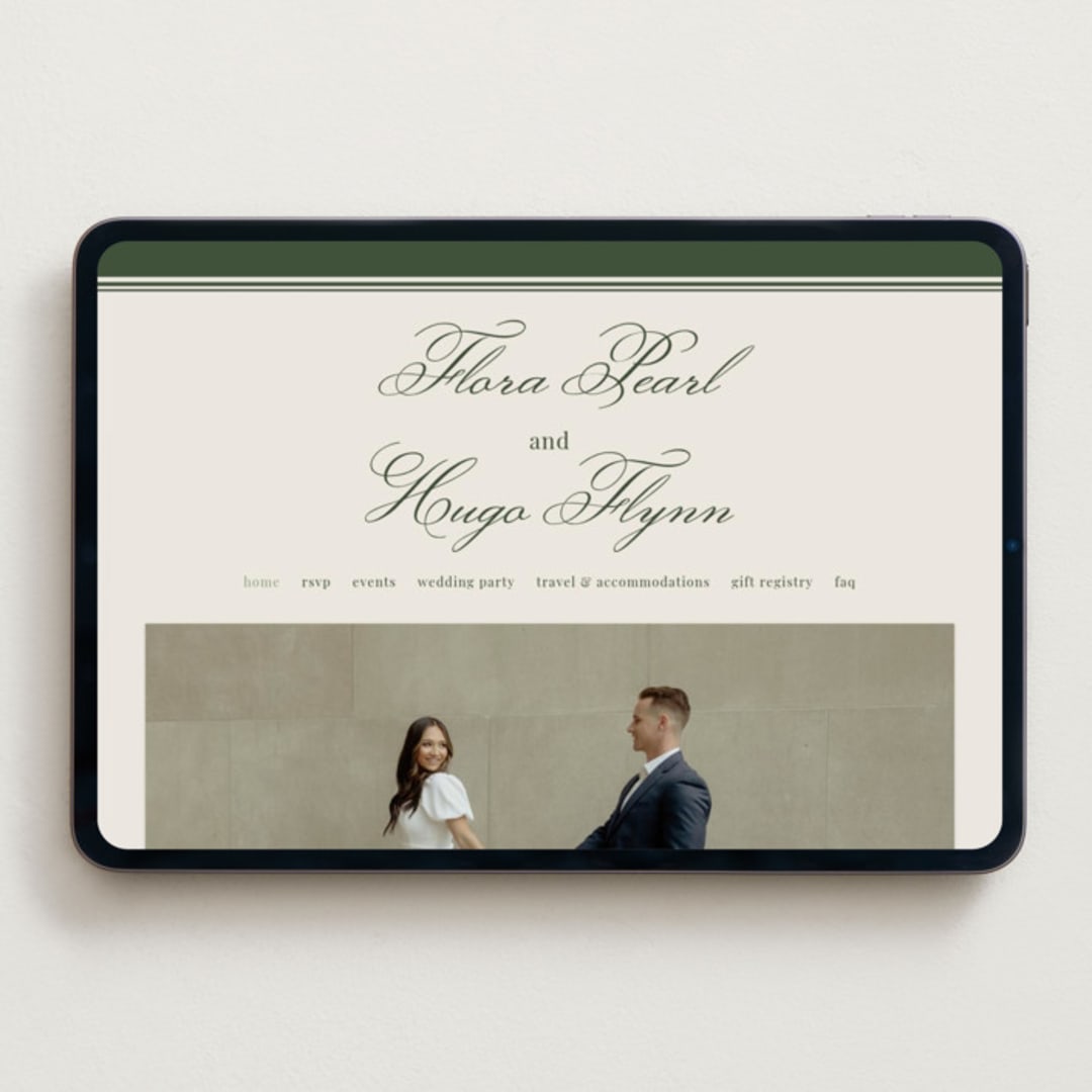 "Emerson" - Wedding Website in Evergreen by Kelly Watkins - Desktop Design