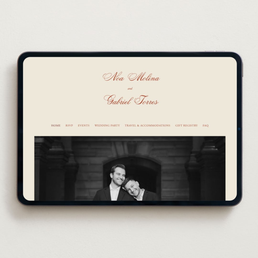 "Borders" - Wedding Website in Cherry by Ani Somi - Desktop Design