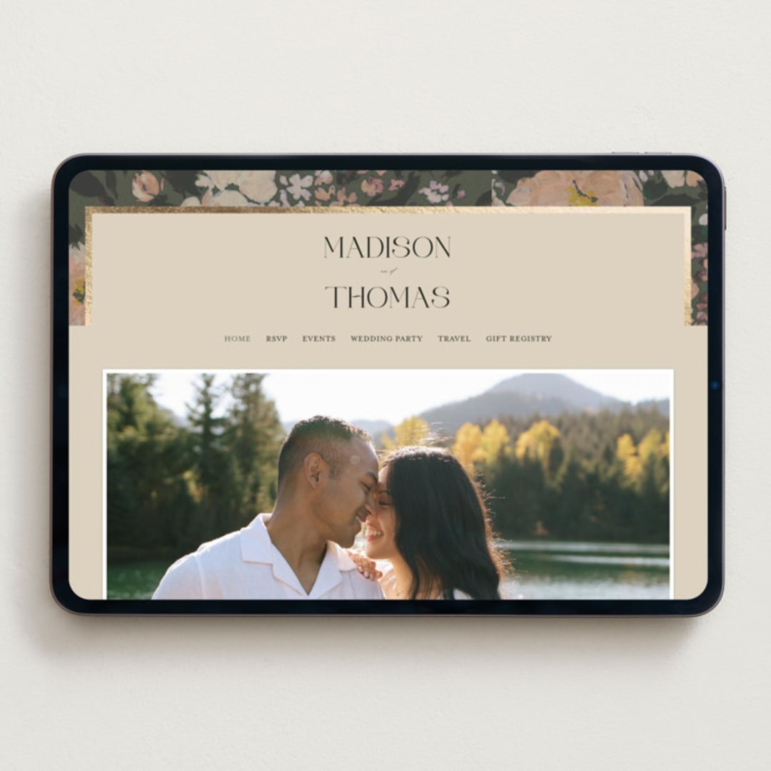 "Madison" - Wedding Website in Thyme by Itsy Belle Studio - Desktop Design