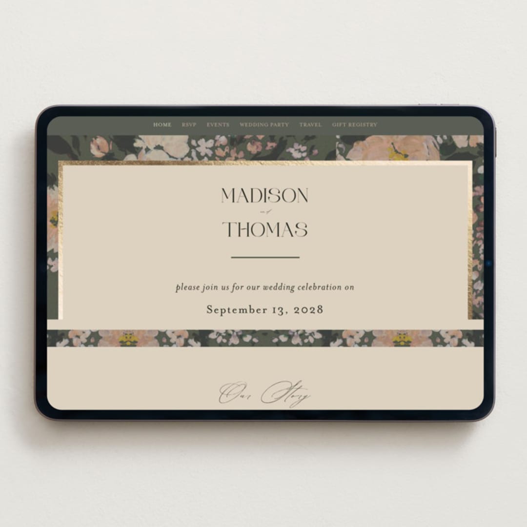 "Madison" - Wedding Website in Thyme by Itsy Belle Studio - Desktop Design