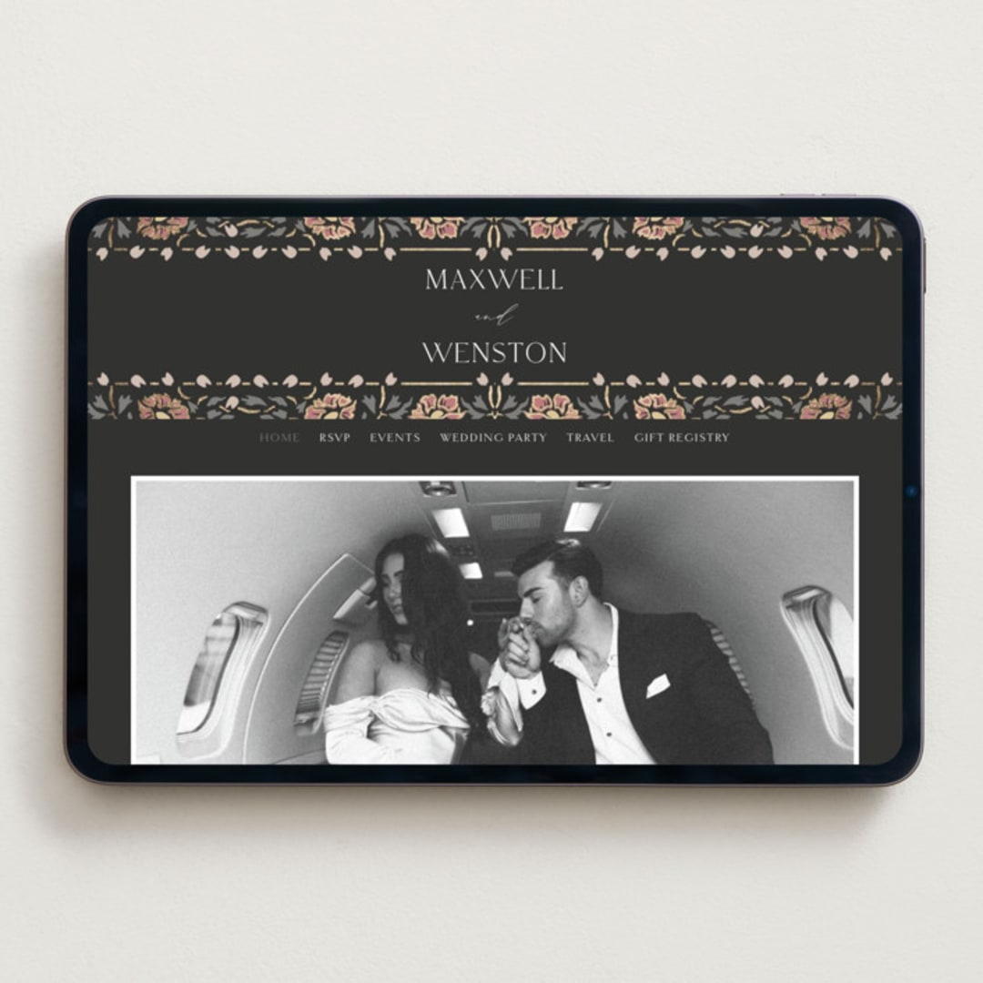 "Timeless Nature" - Wedding Website in Ebony by Ana de Sousa - Desktop Design