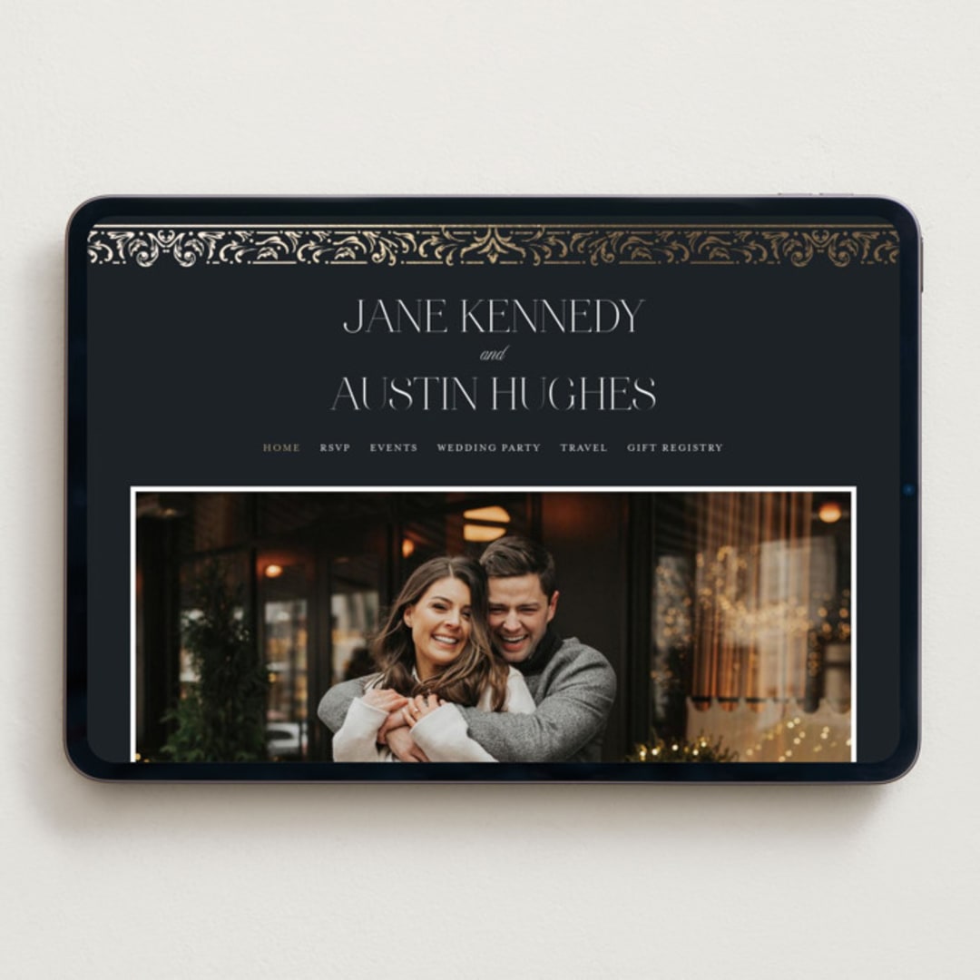 "Regency Grace" - Wedding Website in Onyx by Ana de Sousa - Desktop Design