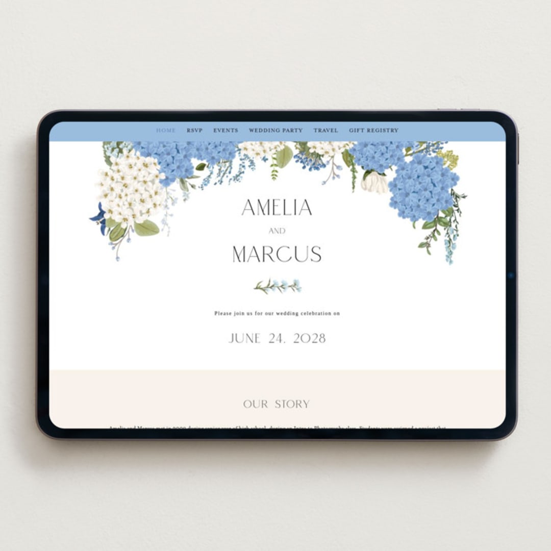 "Garden Whisper" - Wedding Website in Coastal by Susan Moyal - Desktop Design