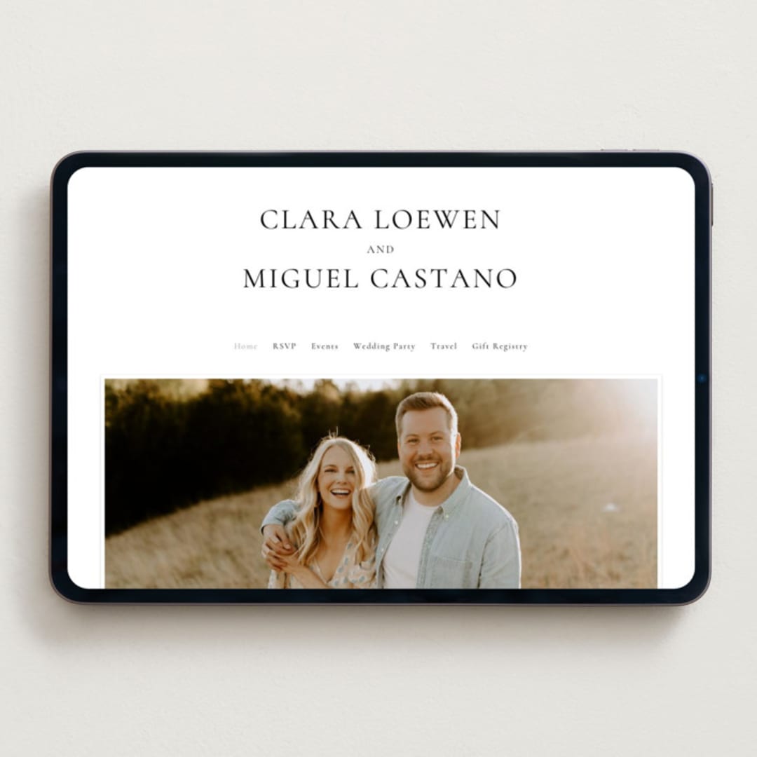 "Golden Ampersand" - Wedding Website in Silk by Kelly Schmidt - Desktop Design