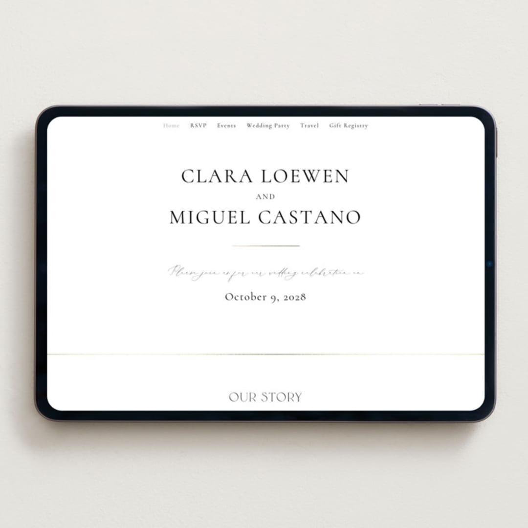 "Golden Ampersand" - Wedding Website in Silk by Kelly Schmidt - Desktop Design
