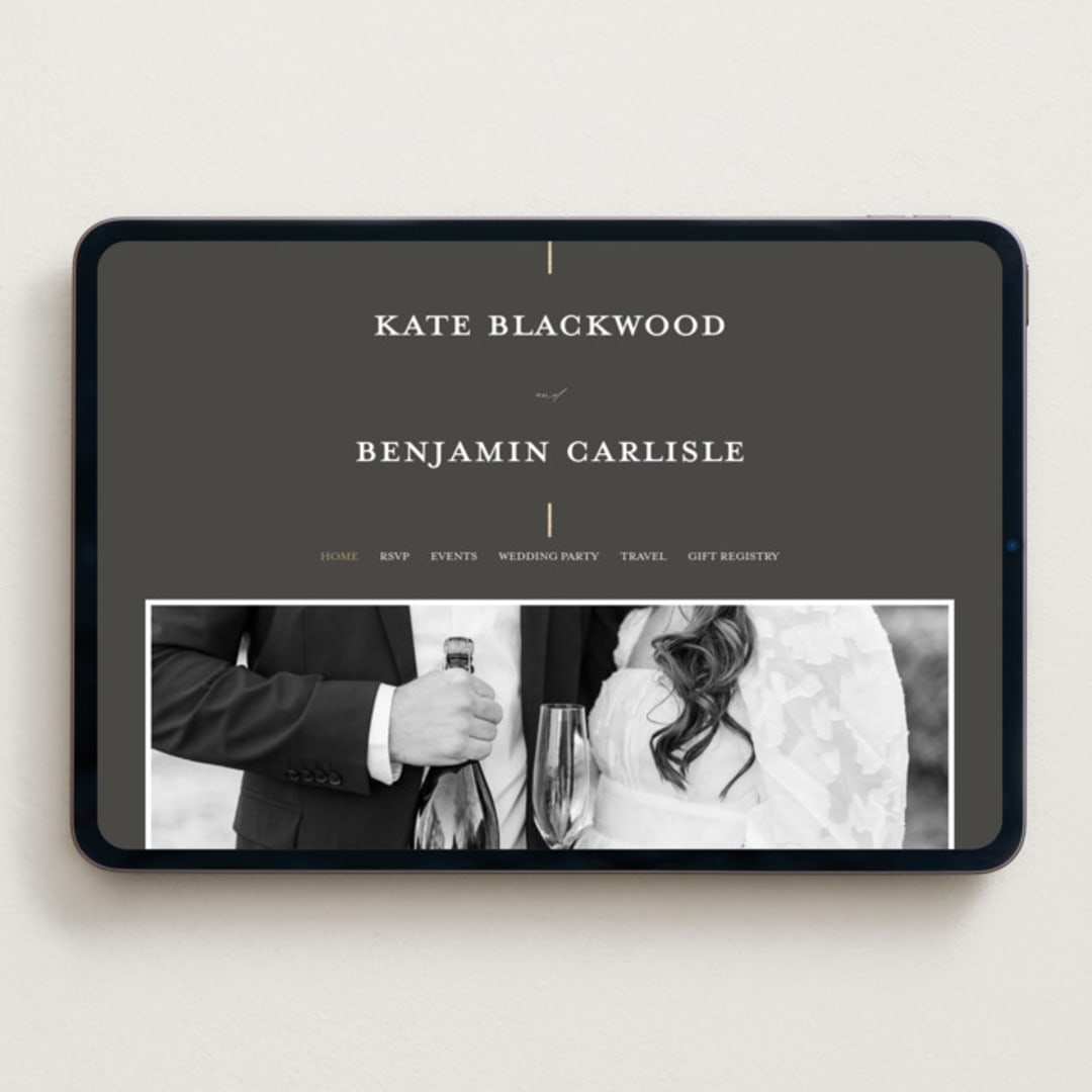 "Formal lines" - Wedding Website in Iron by Erica Krystek - Desktop Design