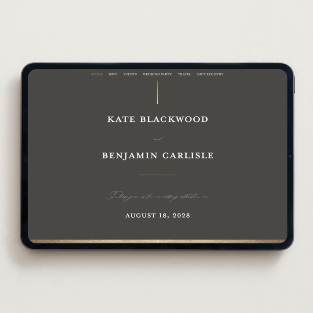 "Formal lines" - Wedding Website in Iron by Erica Krystek - Desktop Design