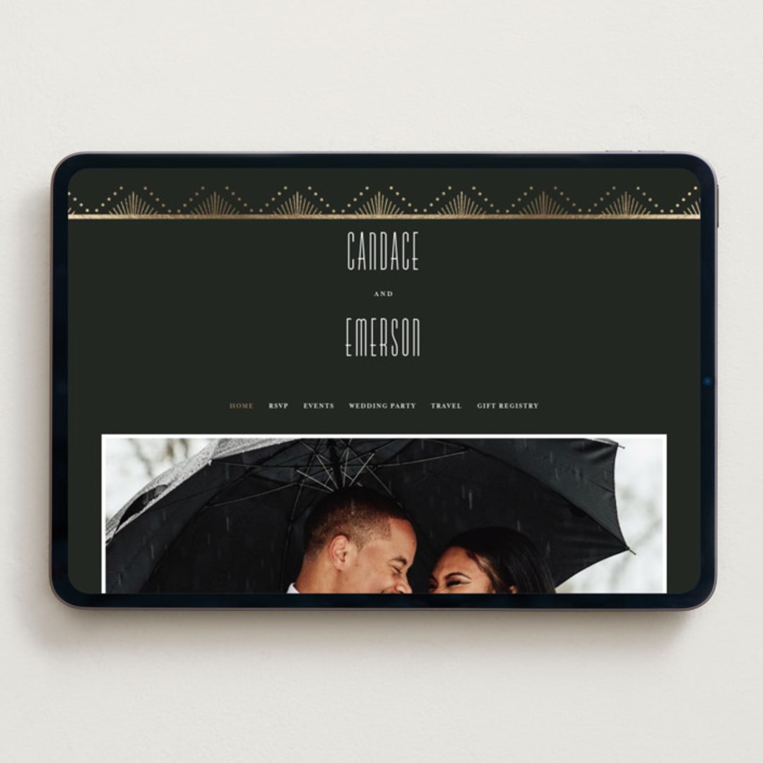 "Deco pattern" - Wedding Website in Onyx by Ana de Sousa - Desktop Design
