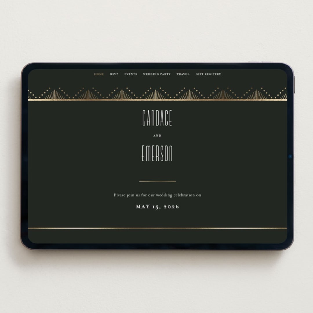 "Deco pattern" - Wedding Website in Onyx by Ana de Sousa - Desktop Design