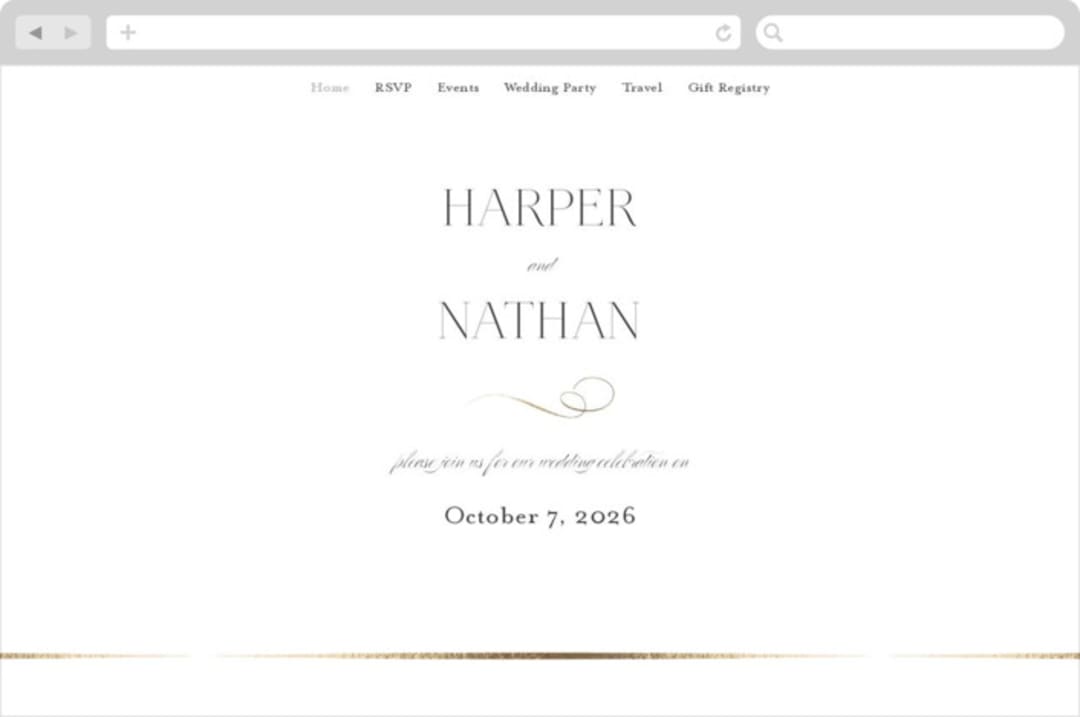 "Fantasia" - Wedding Website in Sugar by Jessica Williams - Desktop Design