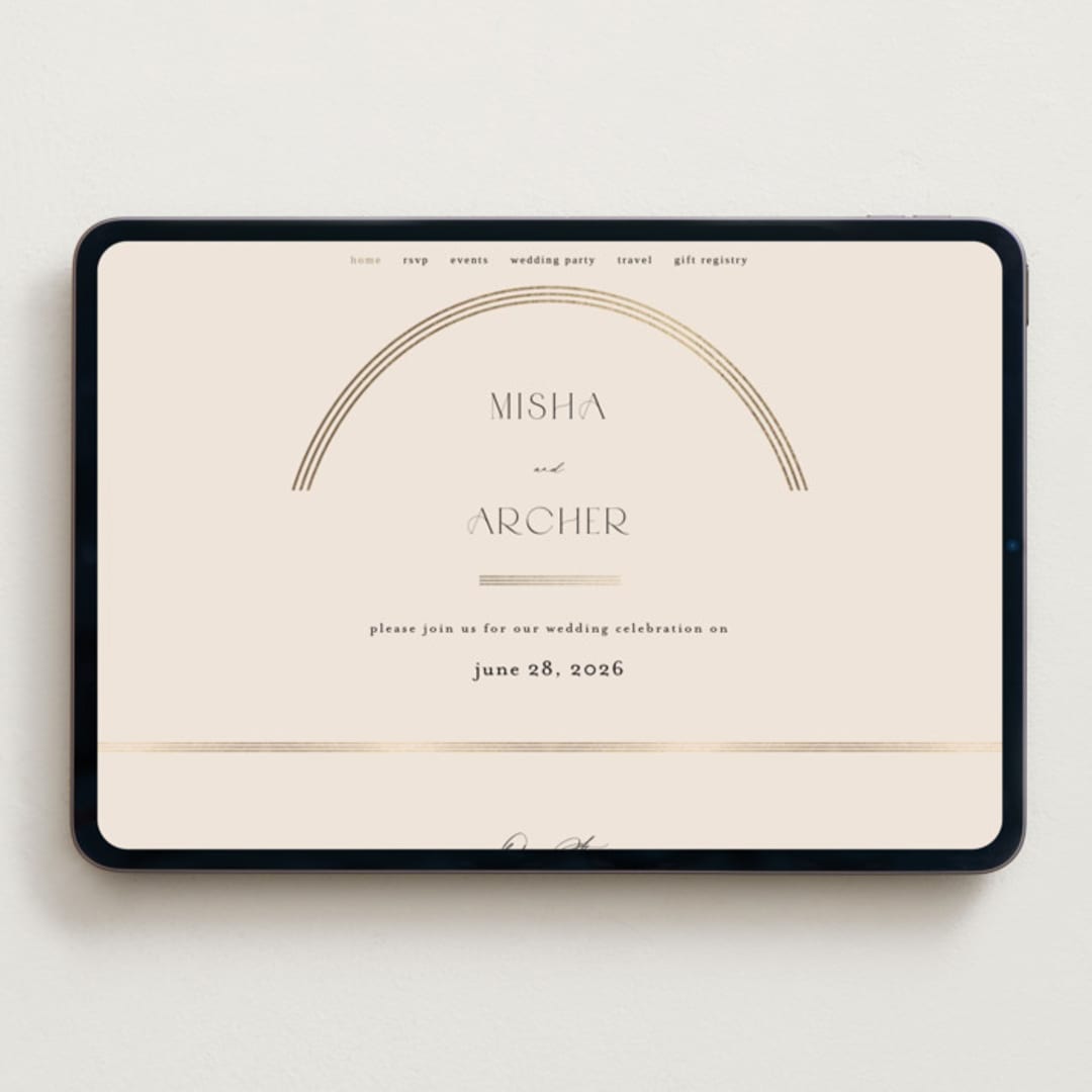 "Misha" - Wedding Website in Latte by Kristie Kern - Desktop Design