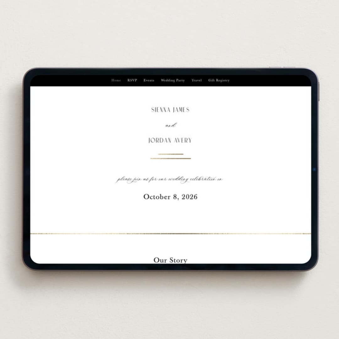 "Formally" - Wedding Website in Cloud by Carly Reed Walker - Desktop Design