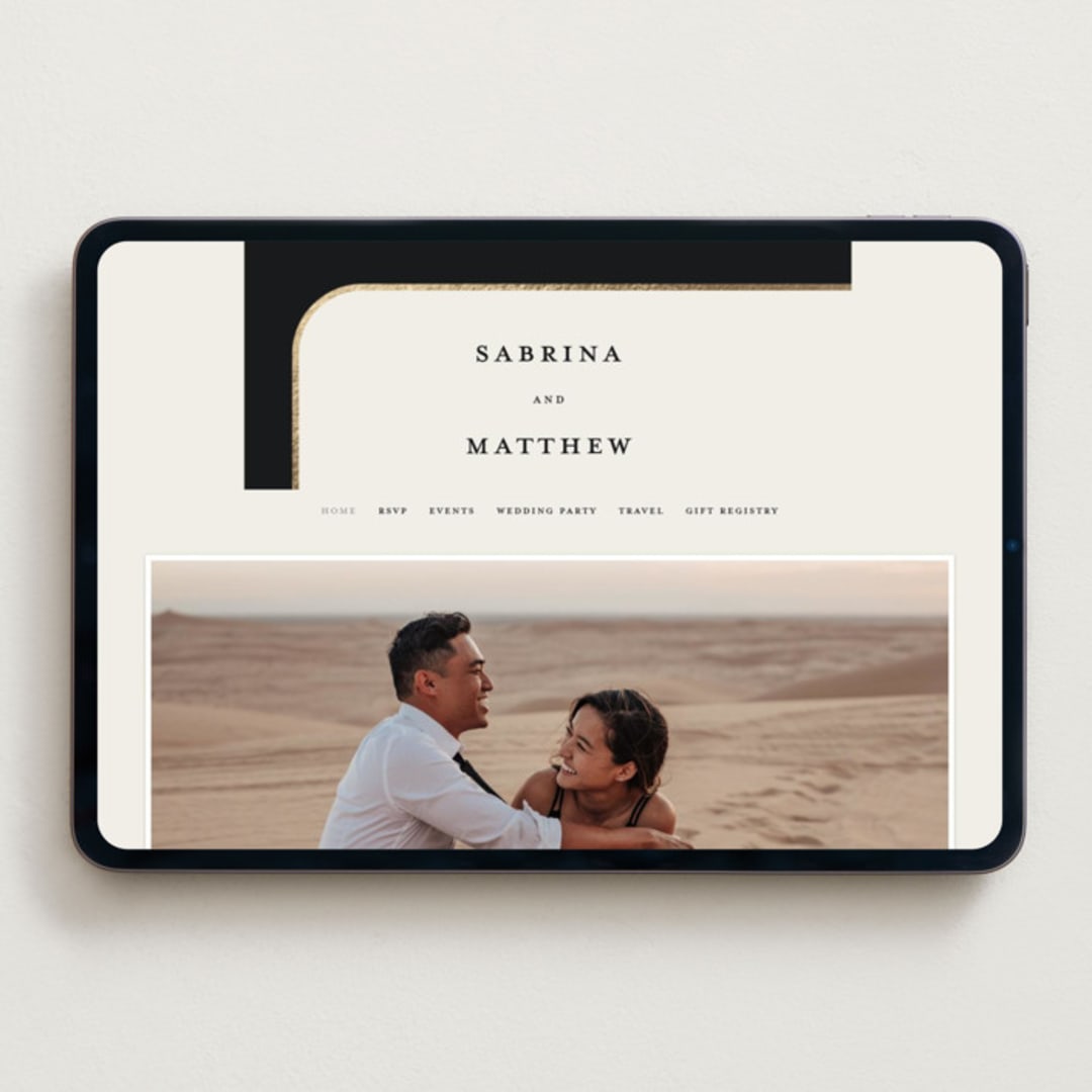 "Tuxedo" - Wedding Website in Black Tie by Carolyn Nicks - Desktop Design