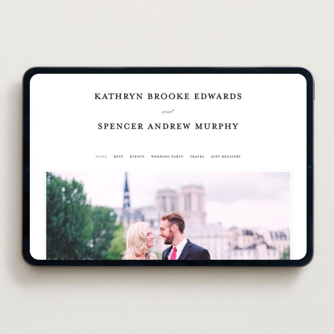 "classic composition" - Wedding Website in Soft Black by Olivia Raufman - Desktop Design