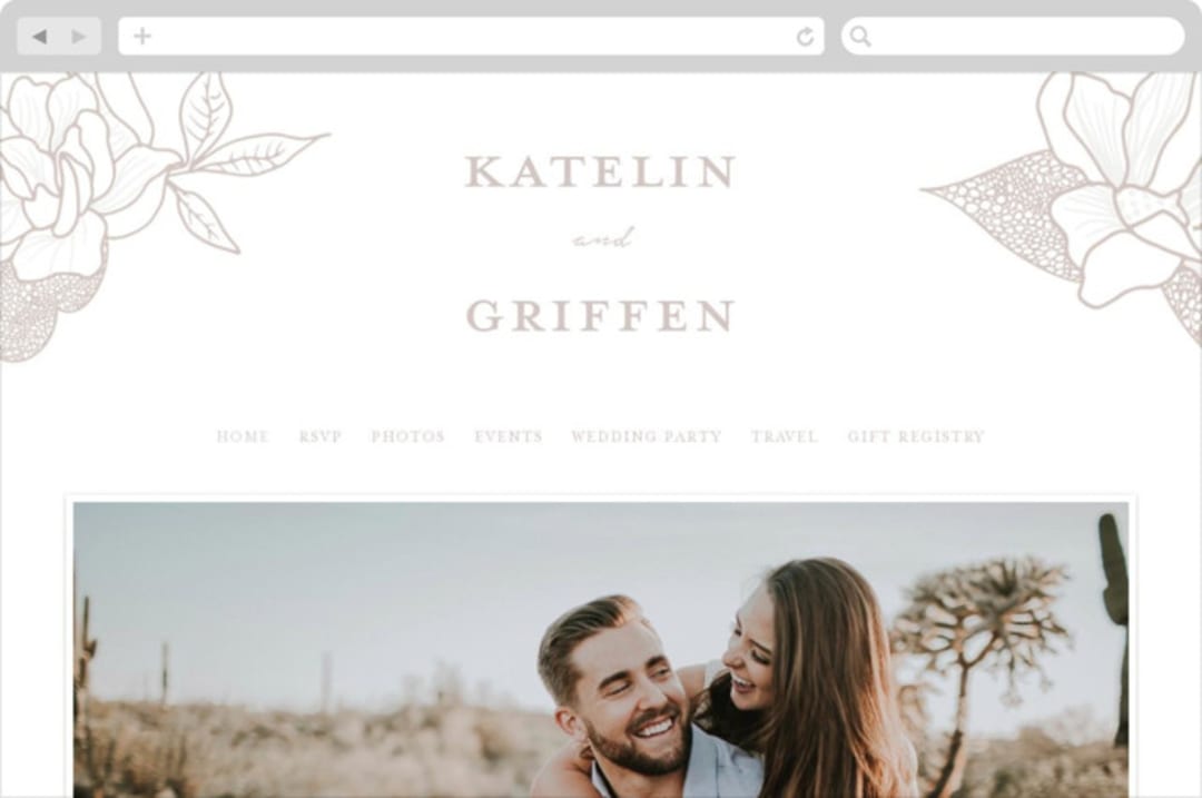 "Botanical Garden" - Wedding Website in Cement by Kaydi Bishop - Desktop Design