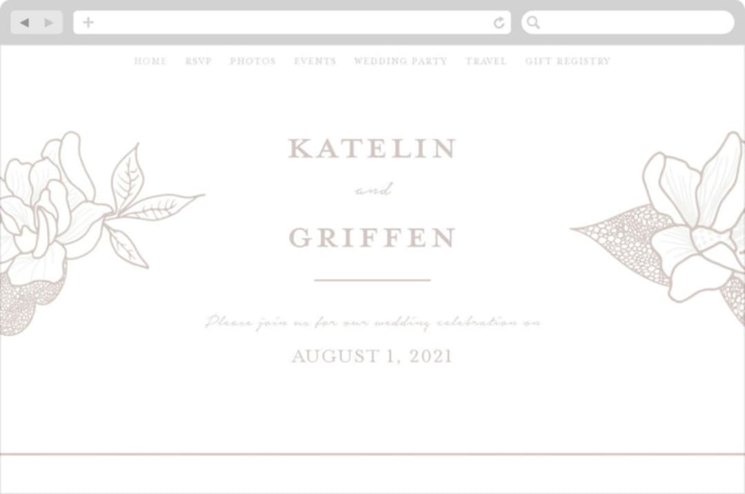 "Botanical Garden" - Wedding Website in Cement by Kaydi Bishop - Desktop Design