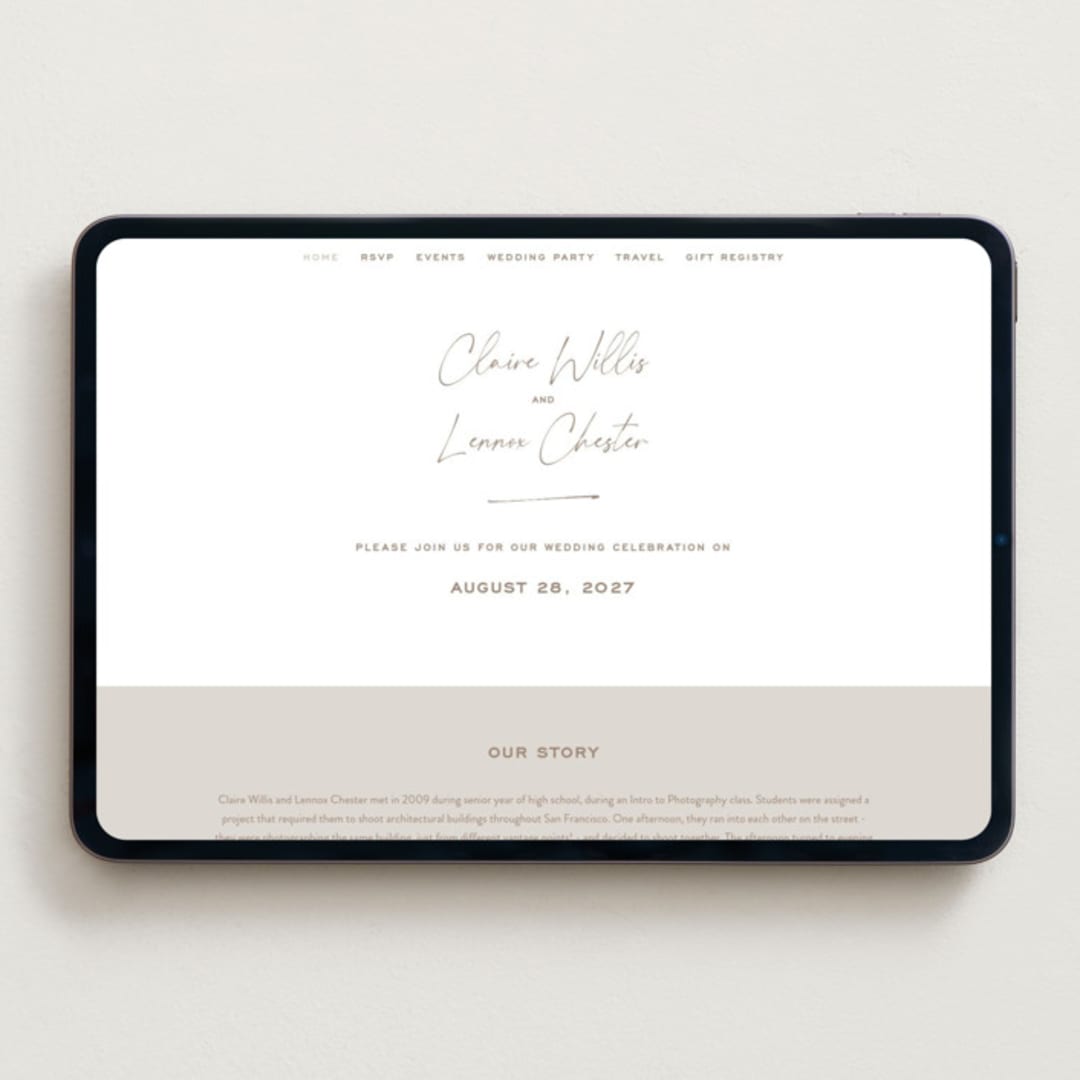 "Full Photo" - Wedding Website in Chiffon by Orasie - Desktop Design