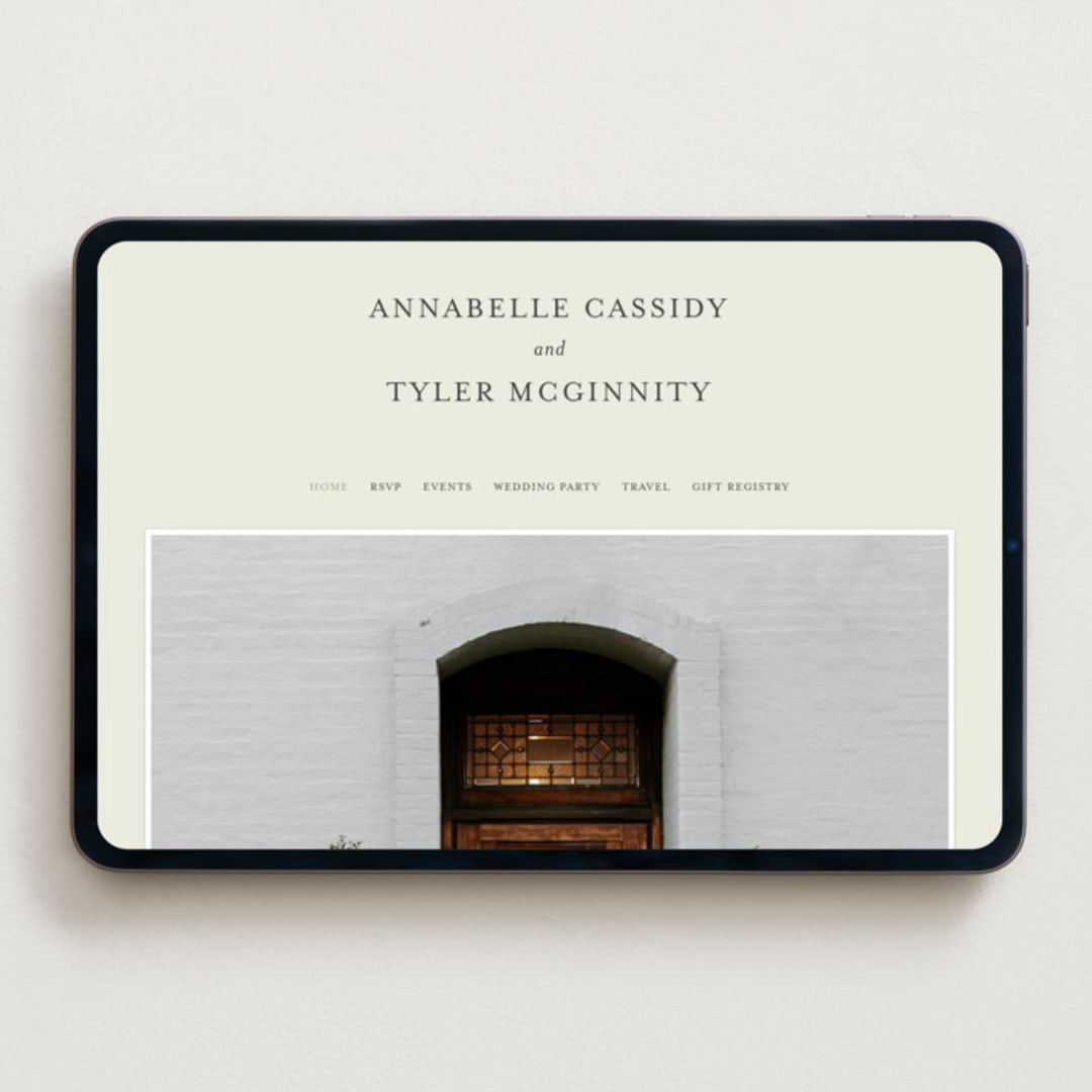 "Cedar creek" - Wedding Website in Ivory by Stacey Meacham - Desktop Design