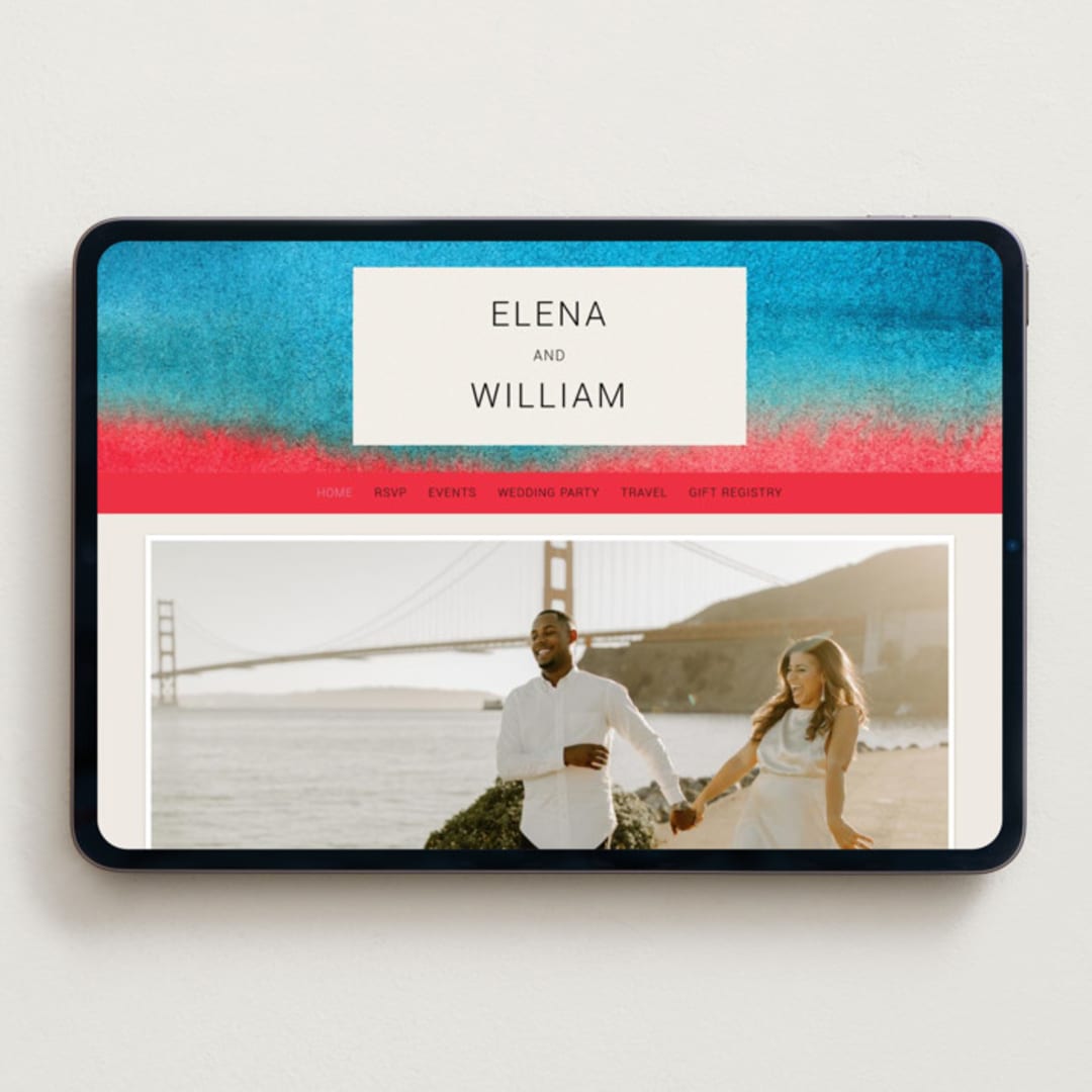 "At Dusk" - Wedding Website in Sunset by Sumak Studio - Desktop Design