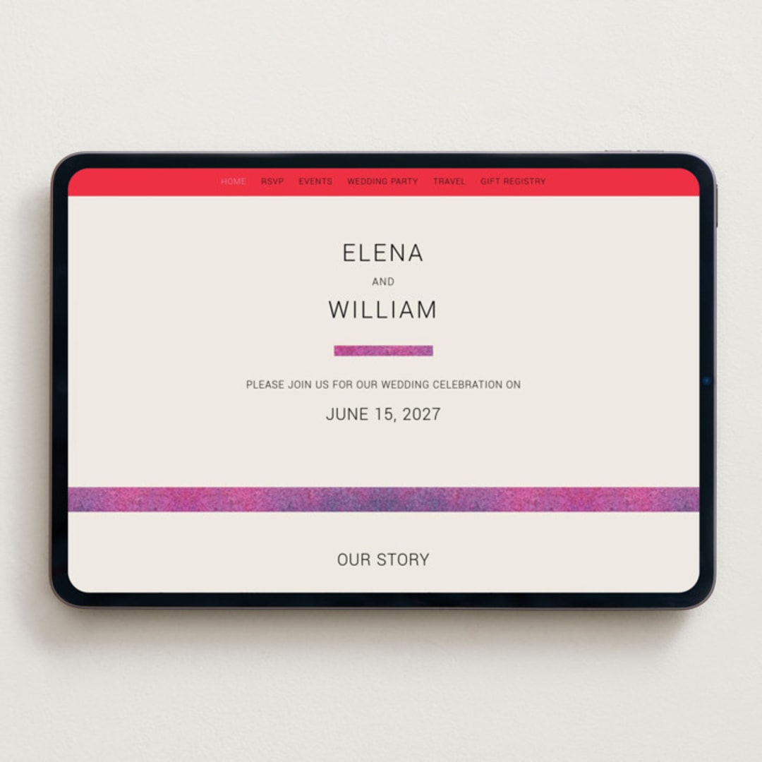 "At Dusk" - Wedding Website in Sunset by Sumak Studio - Desktop Design