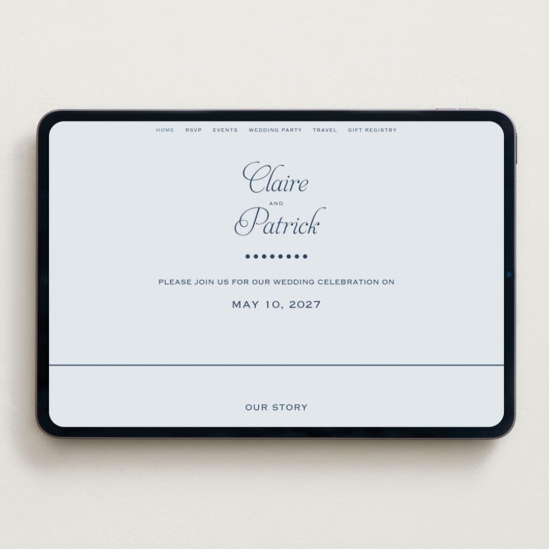 "Modernne" - Wedding Website in Powder by Carolyn MacLaren - Desktop Design