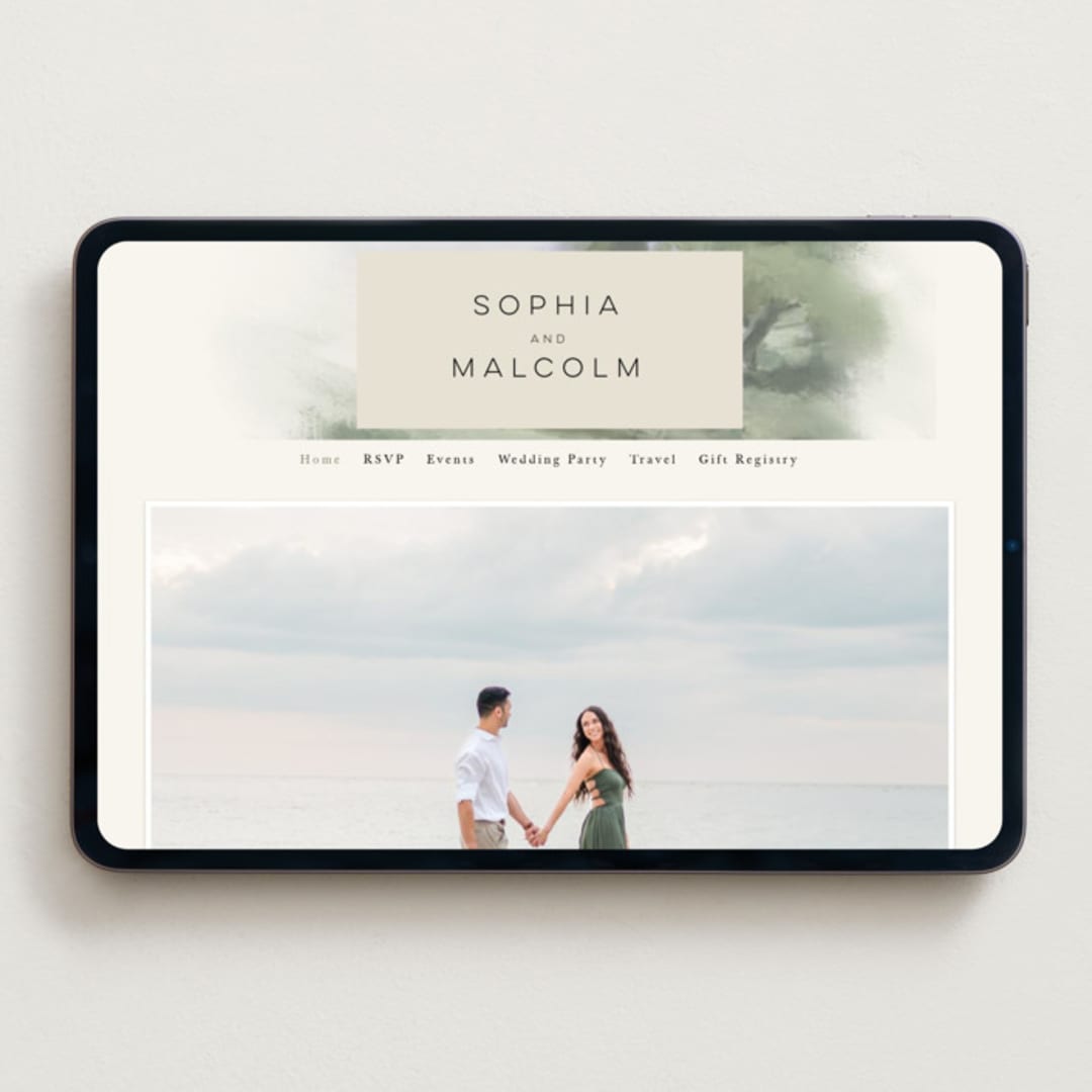 "Hillside" - Wedding Website in Moss by Hannah Williams - Desktop Design