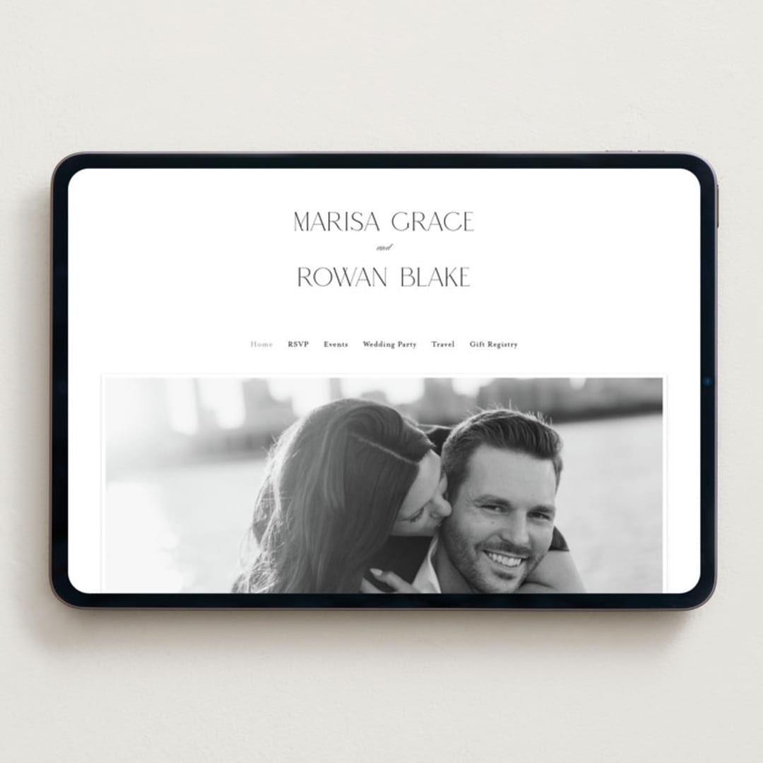 "Classic Chic" - Wedding Website in Pearl by Shirley Lin Schneider - Desktop Design