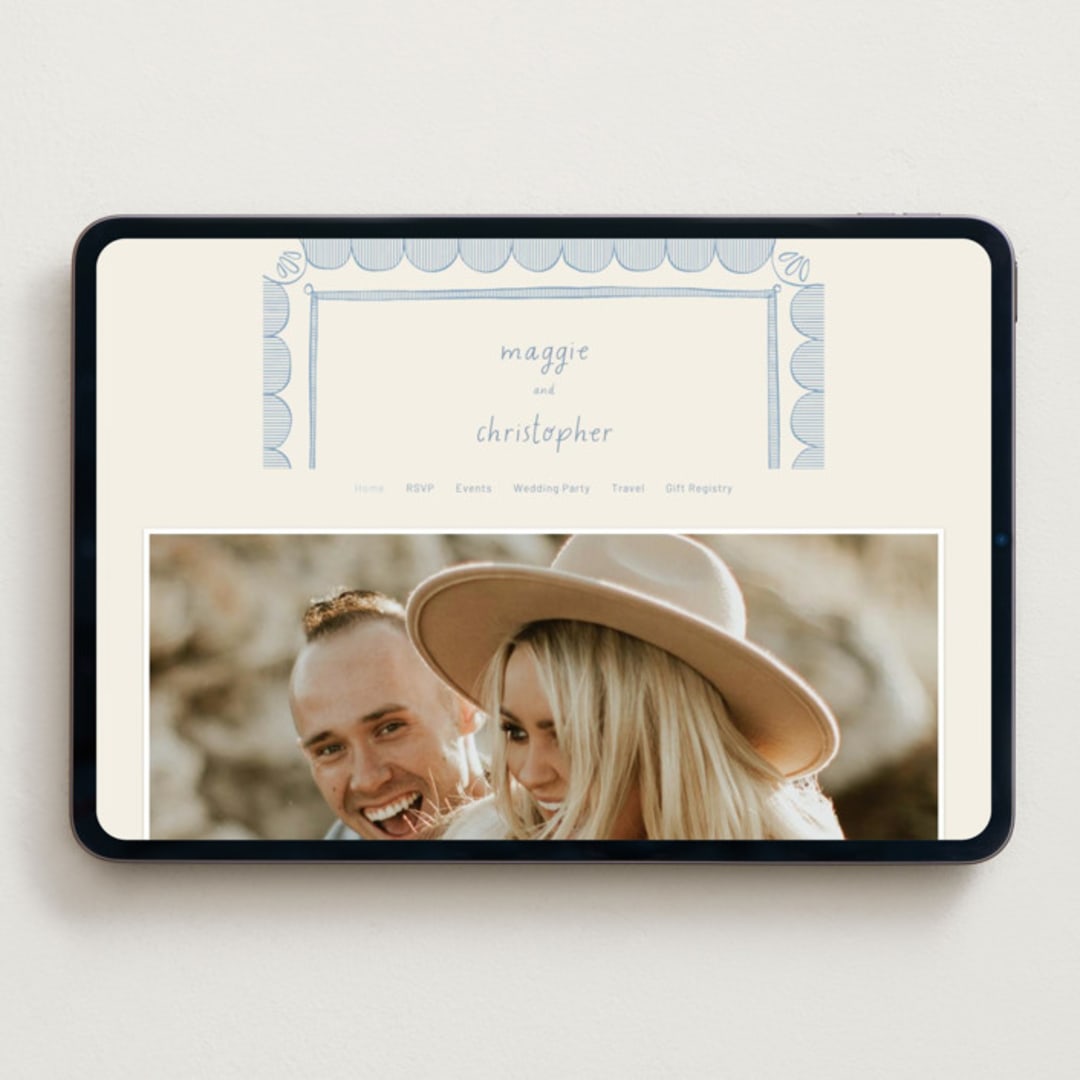 "Florence" - Wedding Website in Sky by Kelly Watkins - Desktop Design