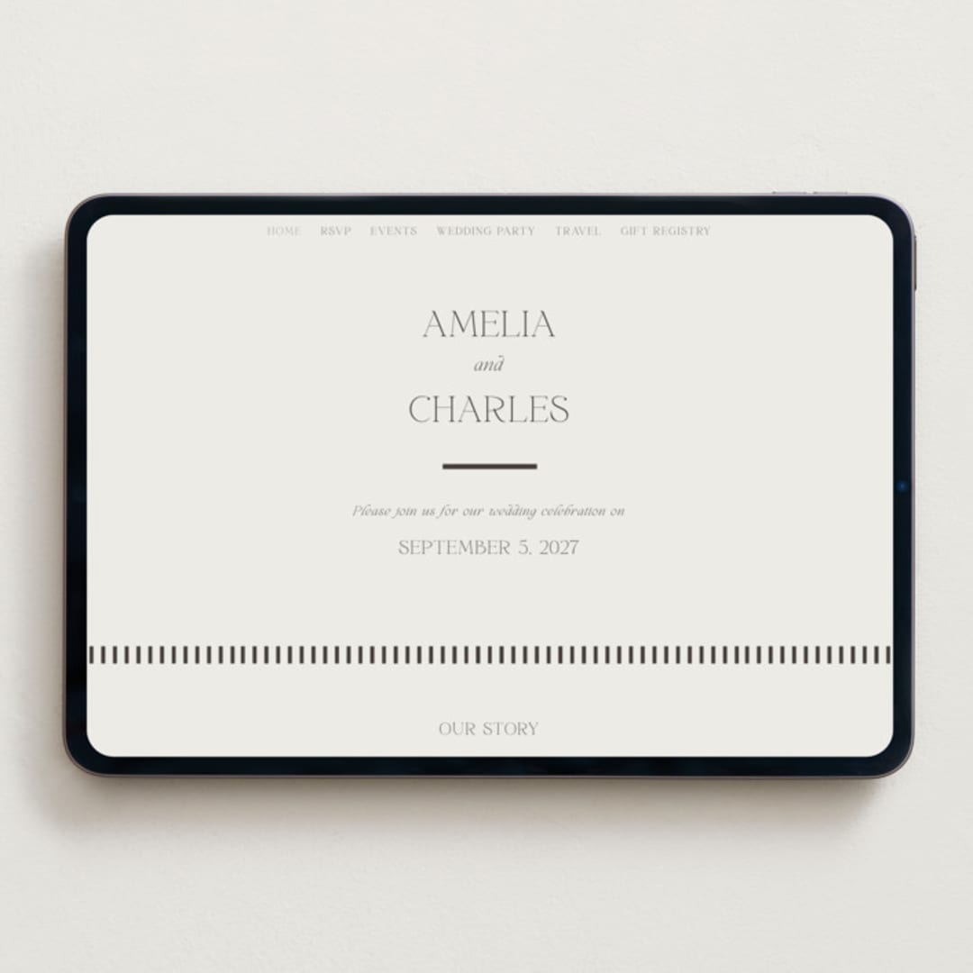 "Modernique" - Wedding Website in Stone by Ashlee Townsend - Desktop Design