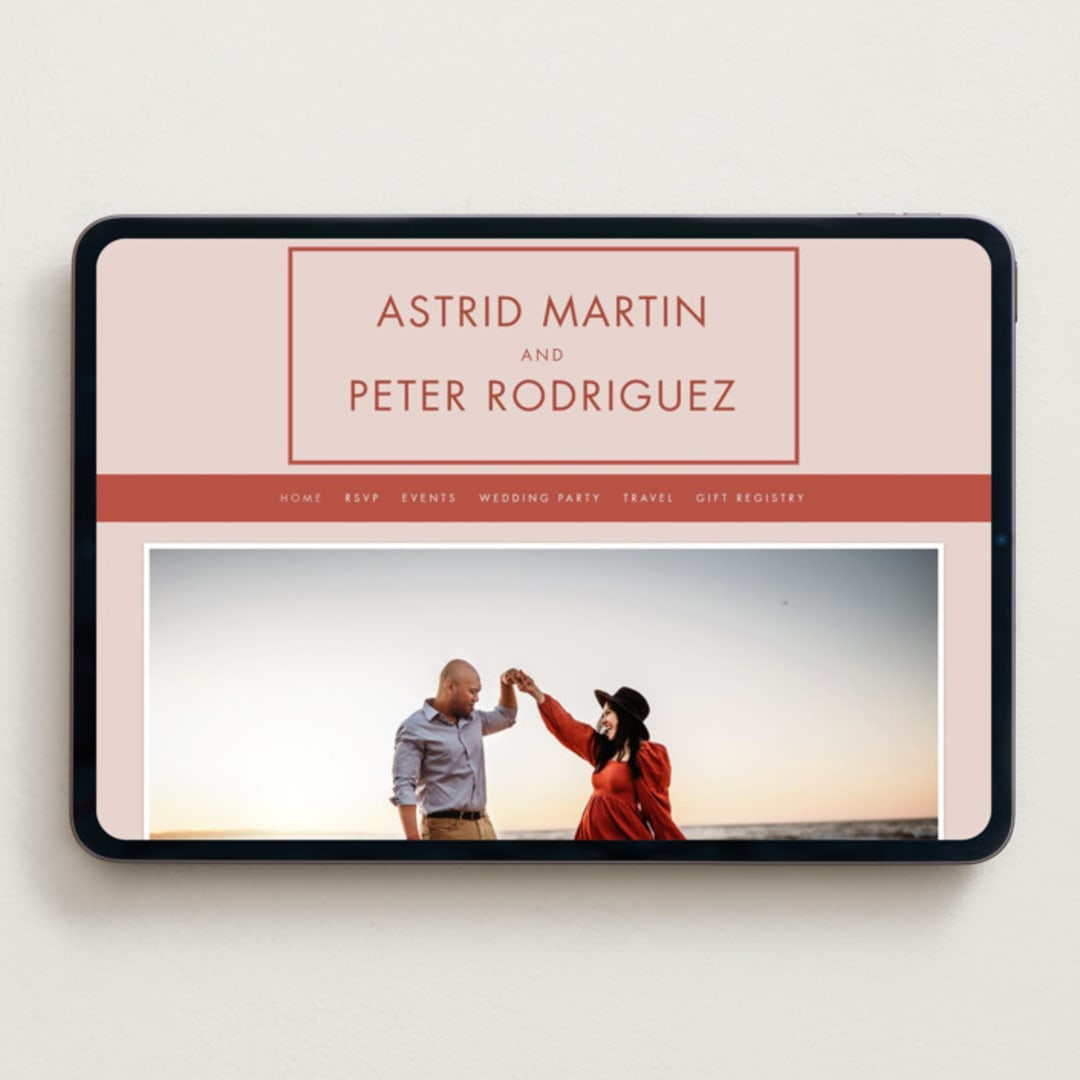 "Jot" - Wedding Website in Peach Cream by Snow and Ivy - Desktop Design