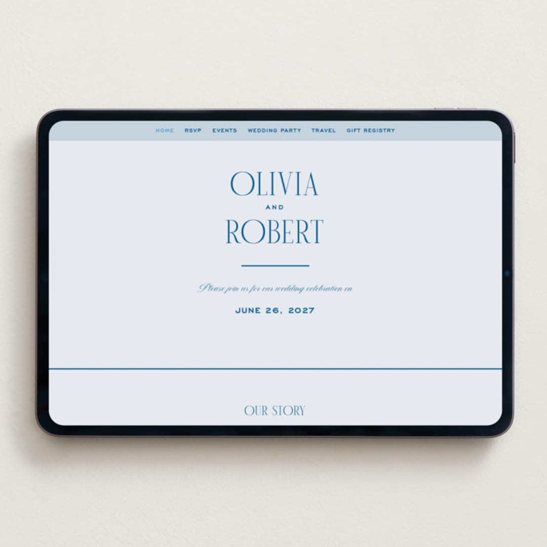"Riviera" - Wedding Website in Ocean by Kelly Schmidt - Desktop Design