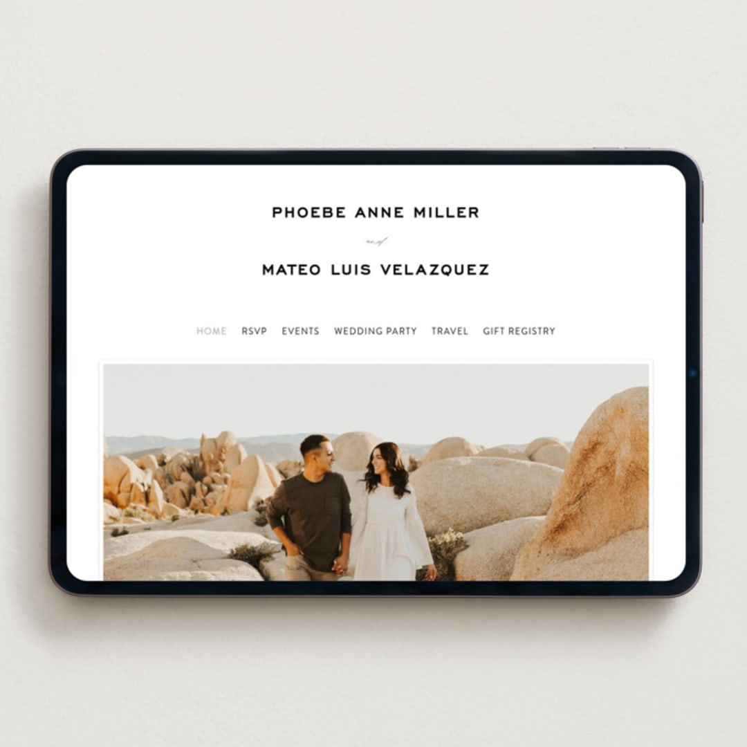 "Numerical" - Wedding Website in Lily by Owl and Toad - Desktop Design