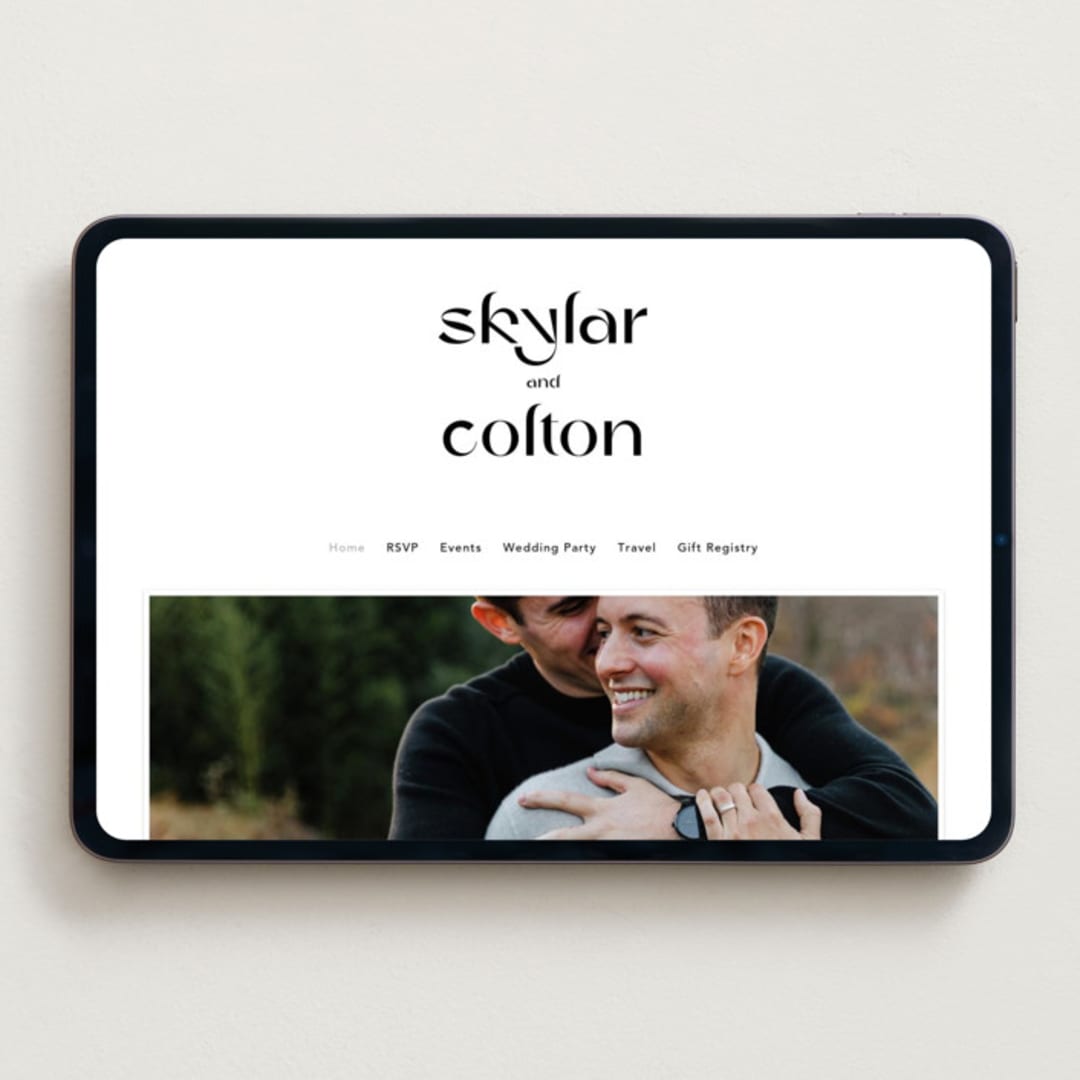 "Marcona" - Wedding Website in Ink by Blustery August - Desktop Design