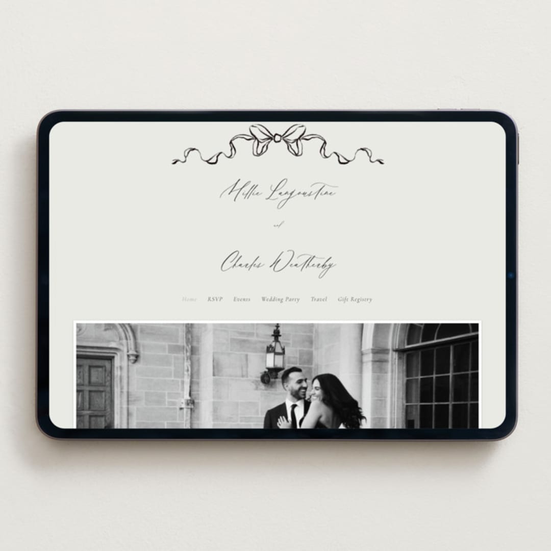 "Ornate sketched frame" - Wedding Website in Latte by Jackie Crawford - Desktop Design