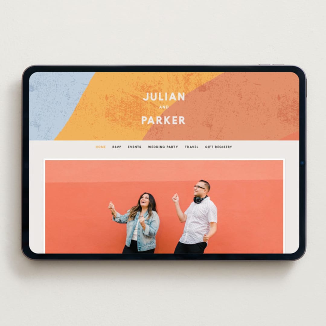 "Canyon Wall" - Wedding Website in Sunset by Robin Ott - Desktop Design