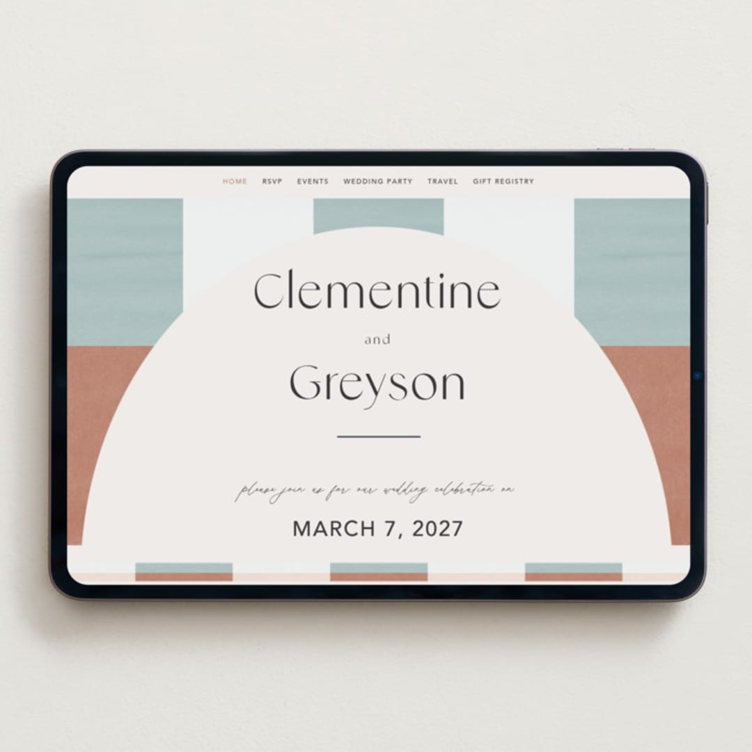 "Trois" - Wedding Website in Almond by Blustery August - Desktop Design