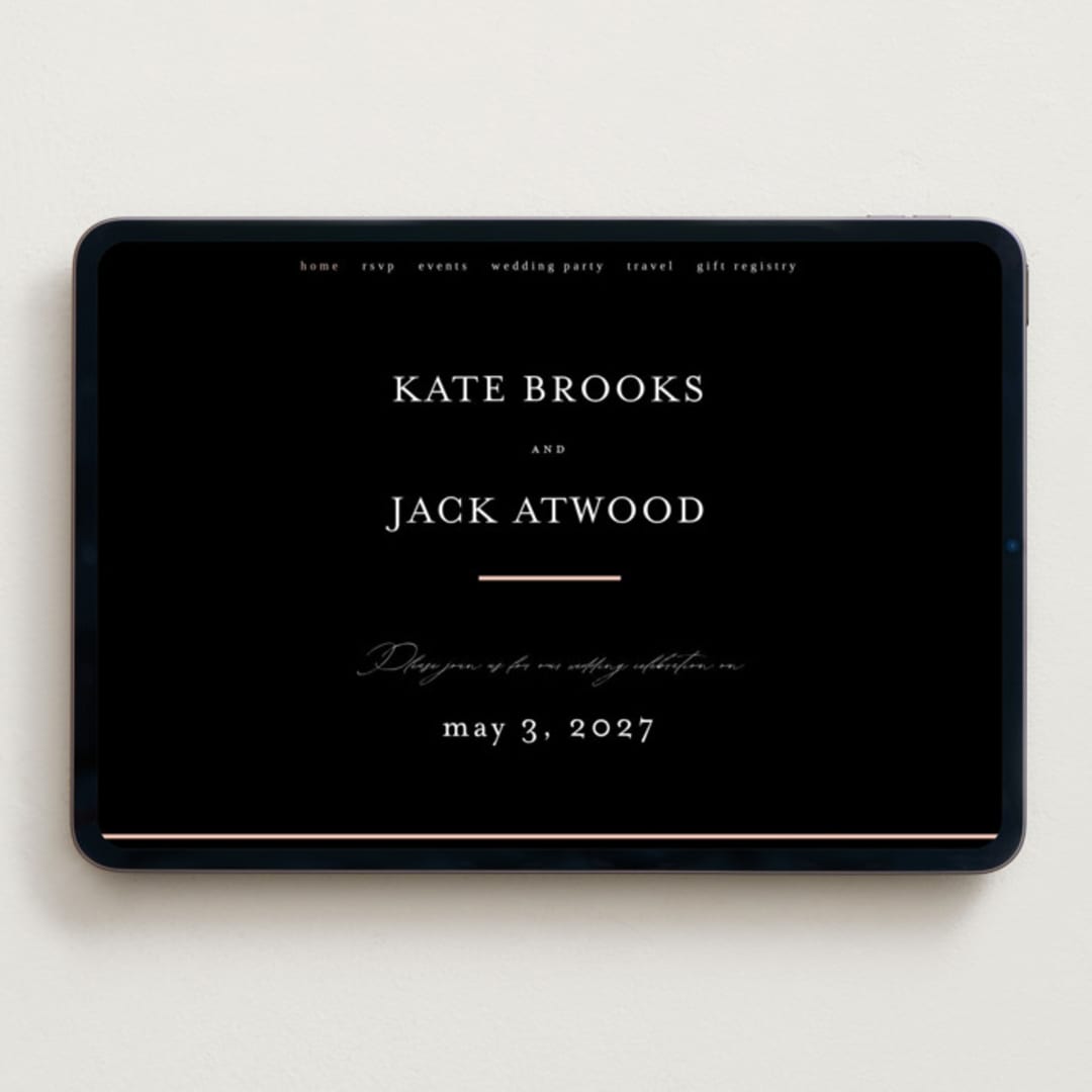 "Elance" - Wedding Website in Onyx by Eric Clegg - Desktop Design