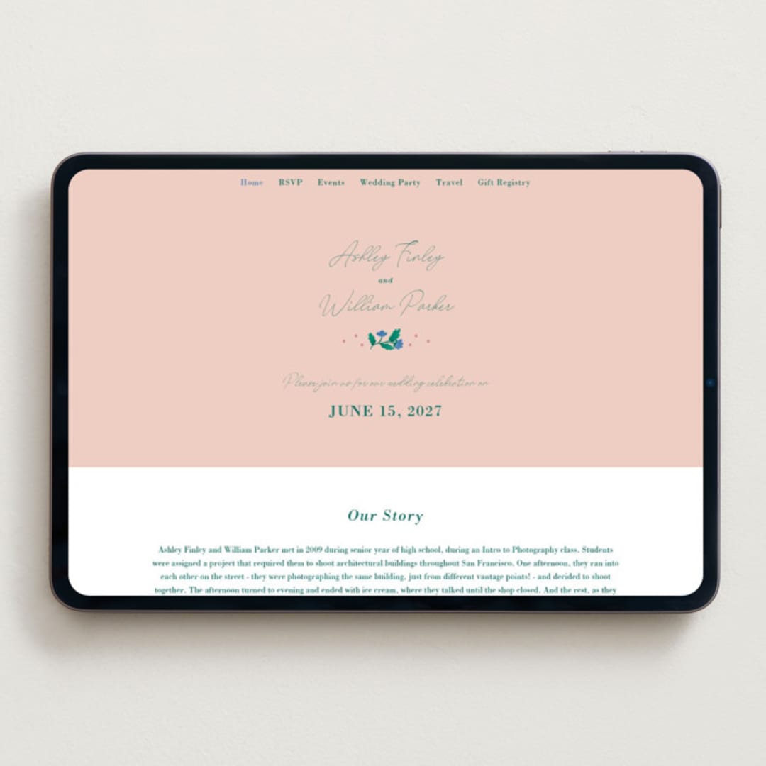 "Le Jardin" - Wedding Website in Petal by Elly - Desktop Design
