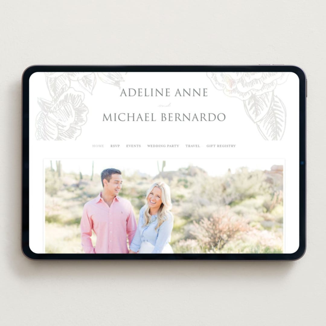 "Au Jardin" - Wedding Website in Opal by Rochelle Renee - Desktop Design