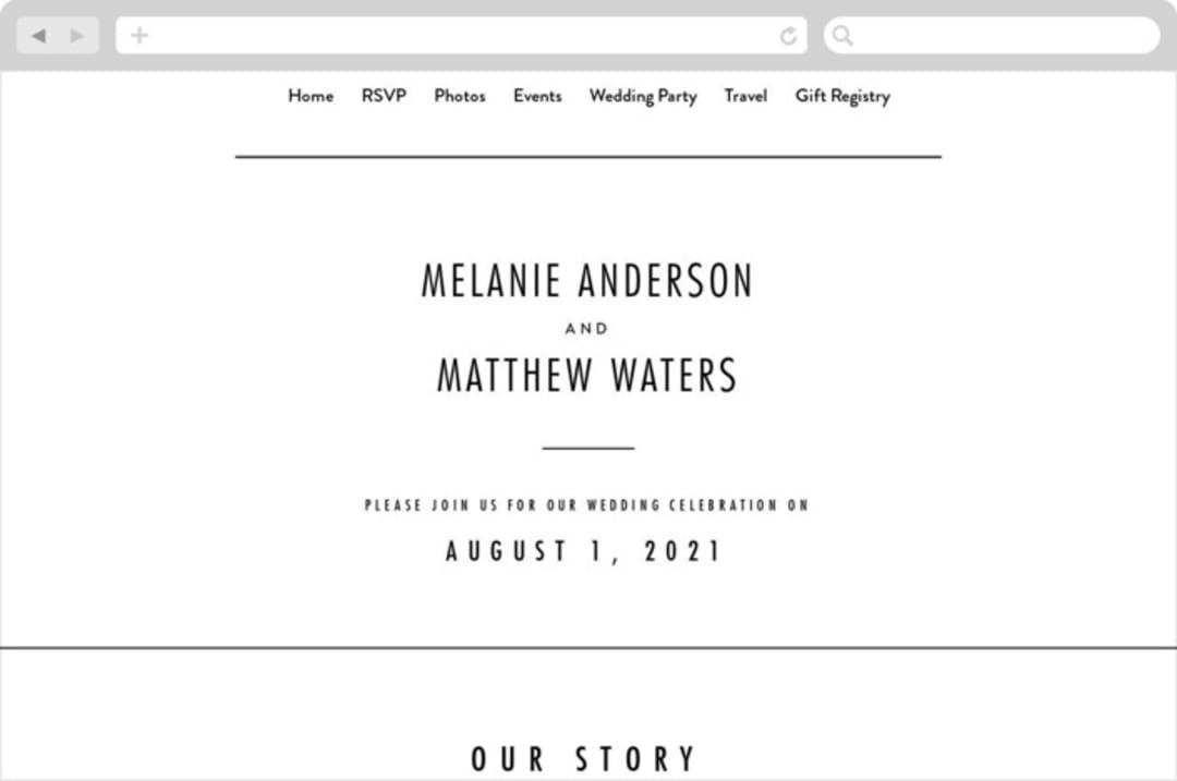 "Between the Lines" - Wedding Website in Blazer by Fine and Dandy Paperie - Desktop Design